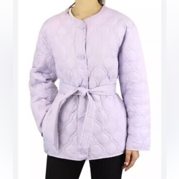 NWT- Sandro Lavender Quilted Jacket with Belt - Picture 4 of 13